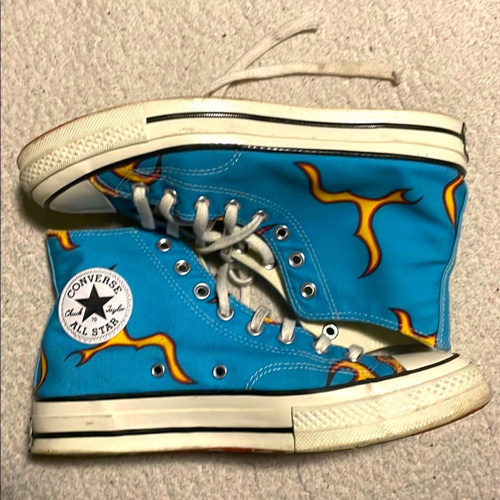 Blue flame golf wang converse